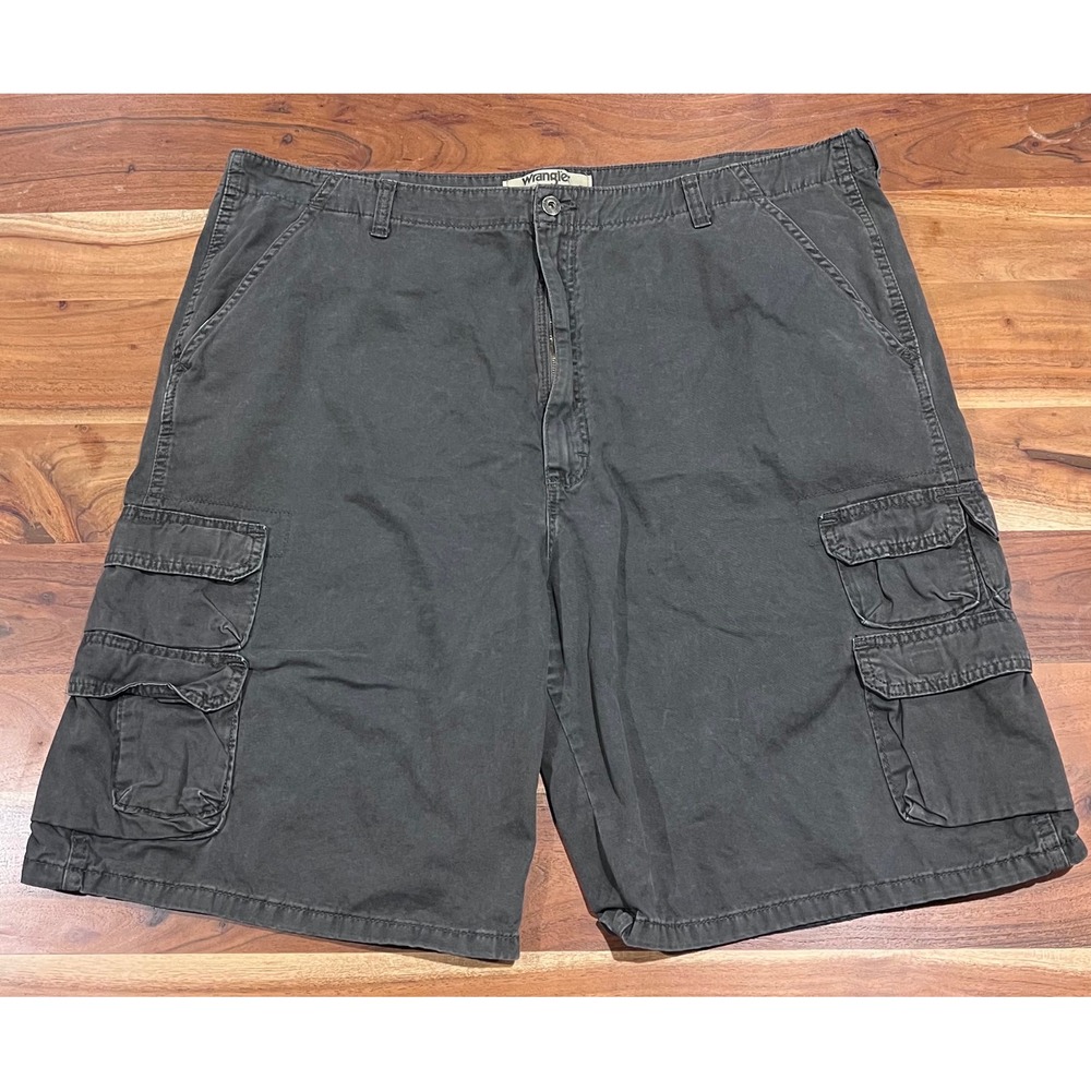 Wrangler Authentics Mens Cargo Shorts 42 Faded Black Gray Cotton ZM6BSAH